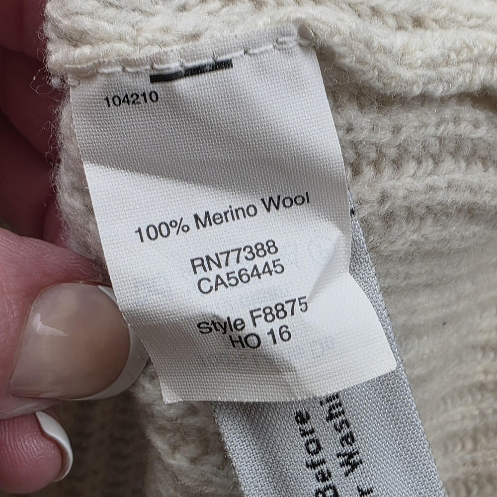 Madewell Sweater Womens S Beige Merino Wool V Neck Chunky Knit Pullover Casual - Picture 5 of 9